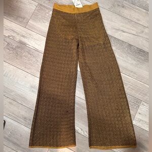 Zara - Textured Pants - Olive
Green/Golden - Women